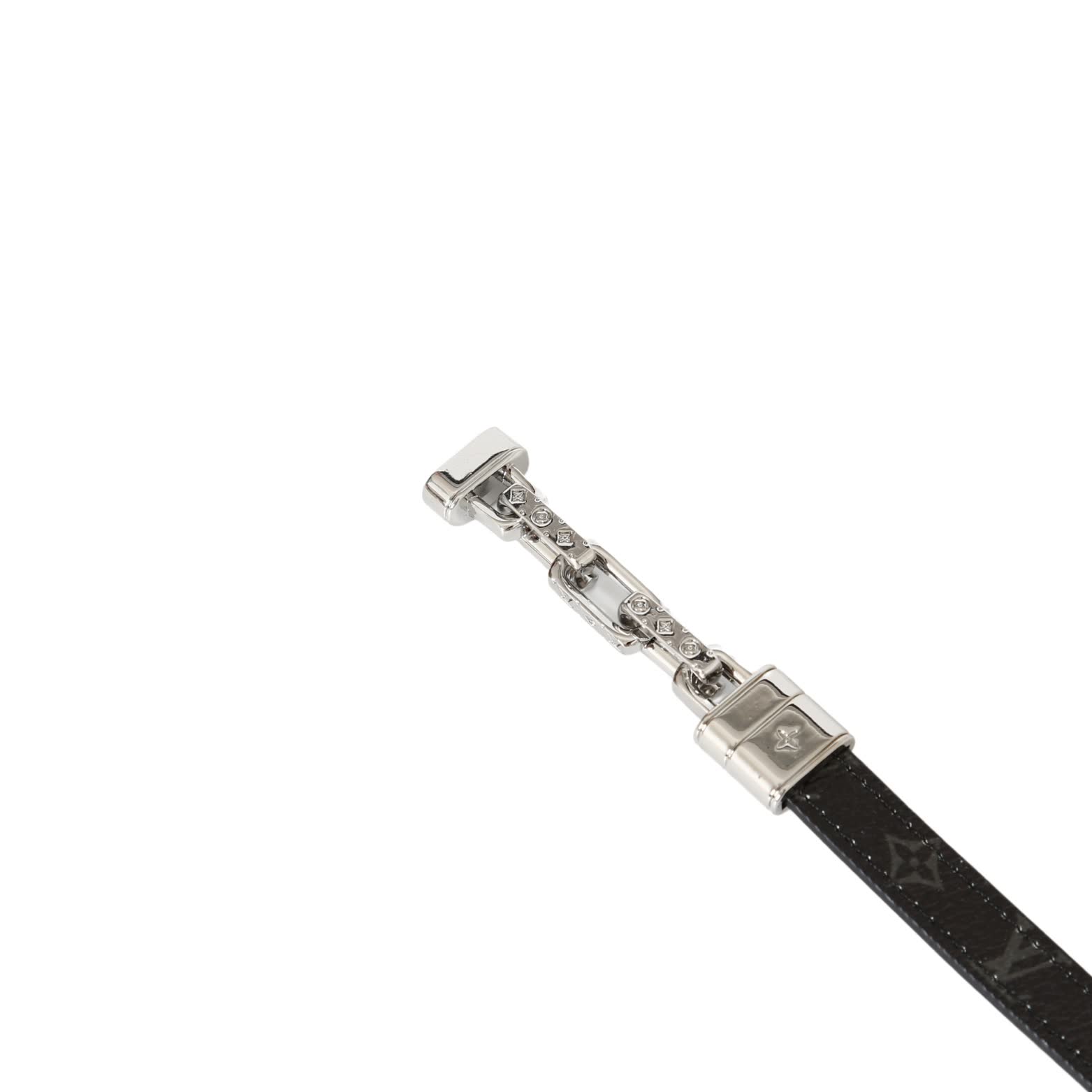 Louis Vuitton Leather Bracelet with Silver Clasp